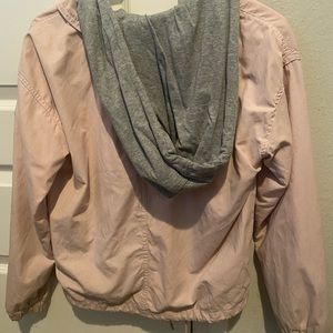 PINK JACKET WITH GRAY DETACHABLE HOODIE